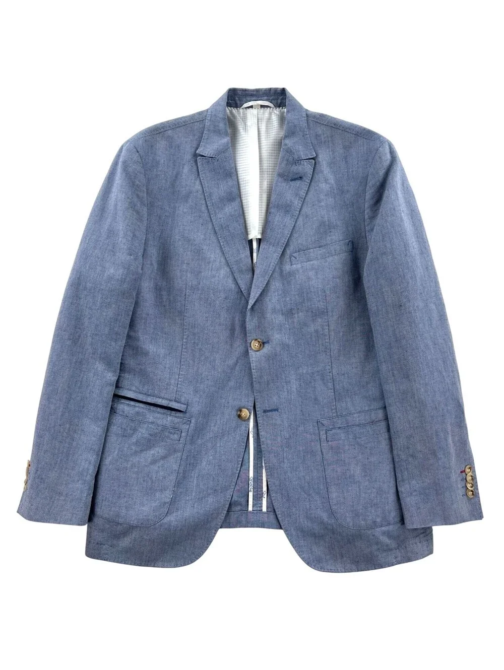 JKT New York Blue Linen/Cotton Sportcoat 42 R